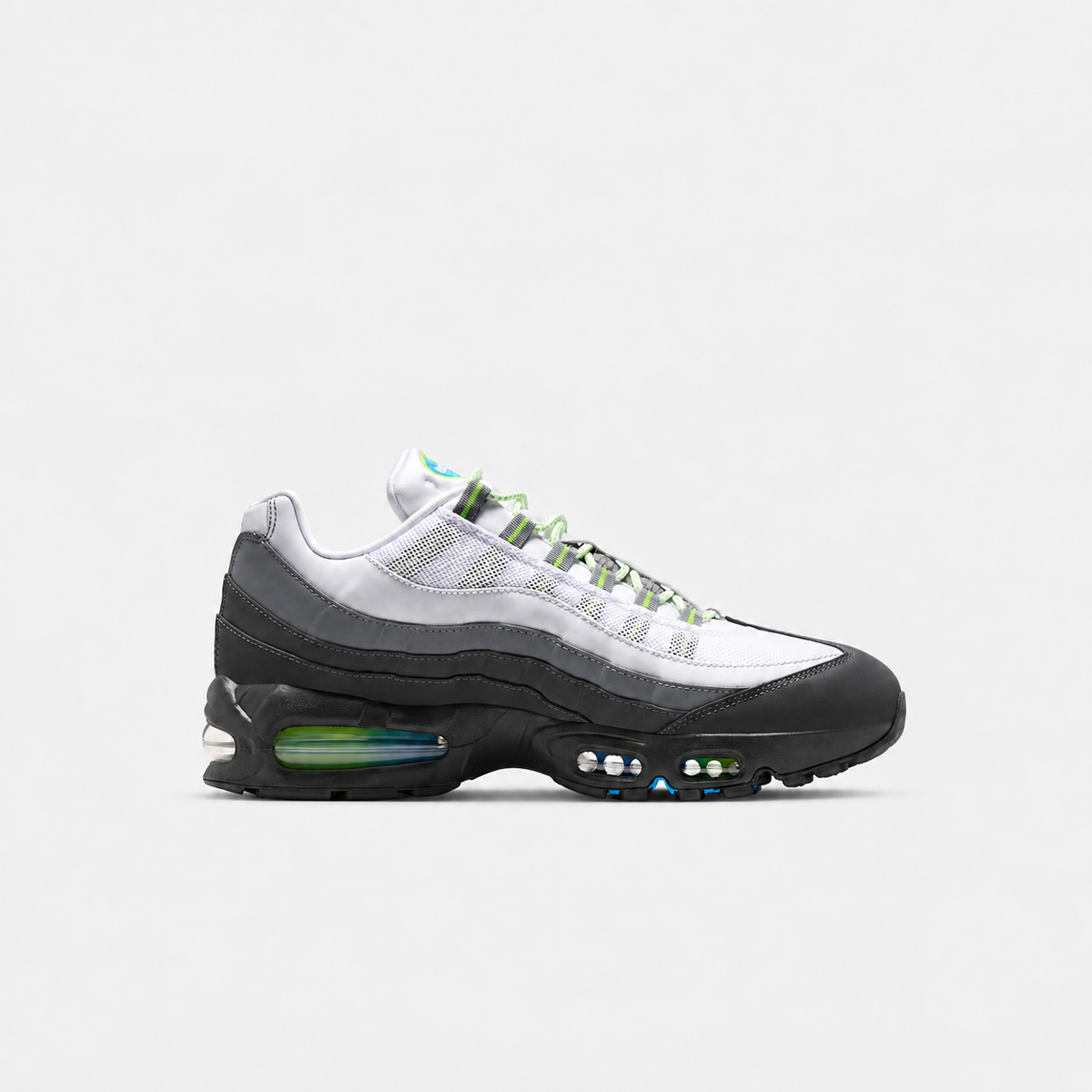White / Grey / Neon Green & Blue
