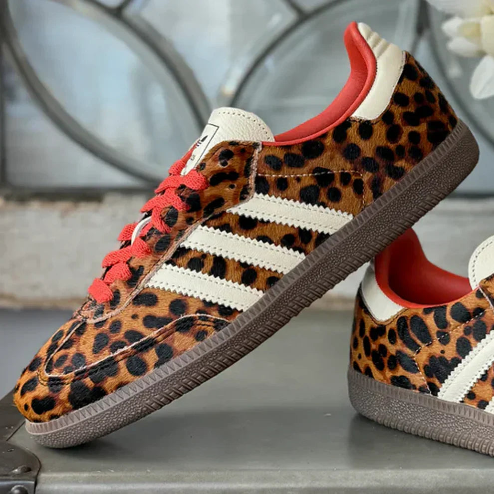 AD Samba Women's Red Leopard Sneakers